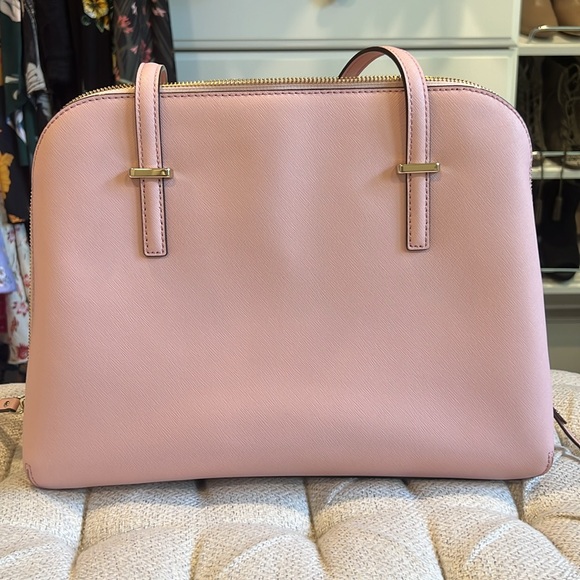 NWOT Kate Spade Light Pink, Double Zippered Bowling Shoulder Bag - Picture 2 of 13